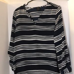 Ann Taylor top  size LP tab sleeve striped top